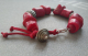 Author's Jewelry Handmade Bracelet Red Coral, Wood