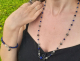Author's Jewelry Set Chain and Bracelet lapis lazuli beads Qvenskaya